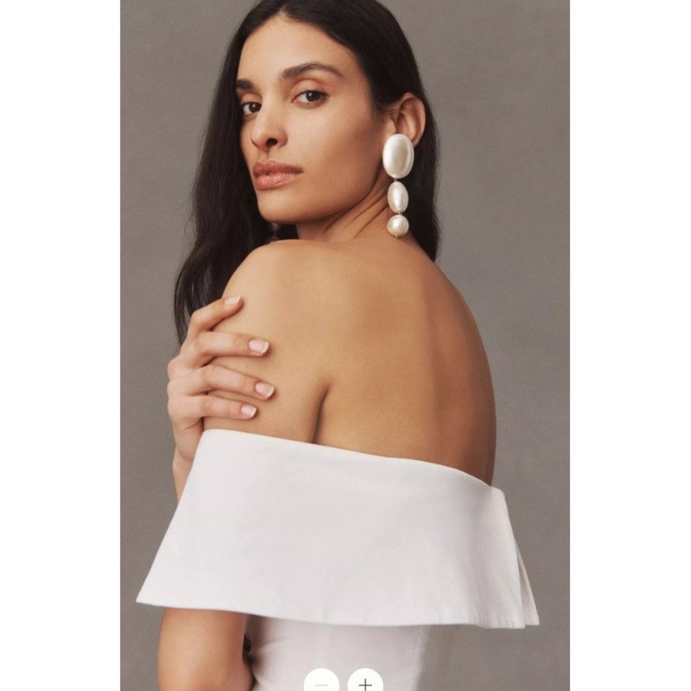 NWT BHLDN Ingrid Off-Shoulder Midi Dress | Anthropologie Bridal | Wedding | XL - Picture 2 of 12